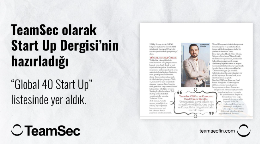 TeamSec Global 40 Start Up listesi
